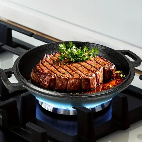 Screenshot 2025-01-29 7.10.46 PM Dual-Purpose Cast Iron Dutch Oven Set – 5.1 Quart Pot & 1.9 Quart Skillet Lid with Silicone Handles - Image 7