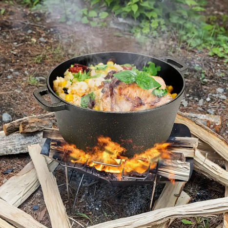 Screenshot 2025-01-29 7.10.54 PM Dual-Purpose Cast Iron Dutch Oven Set – 5.1 Quart Pot & 1.9 Quart Skillet Lid with Silicone Handles - Image 8