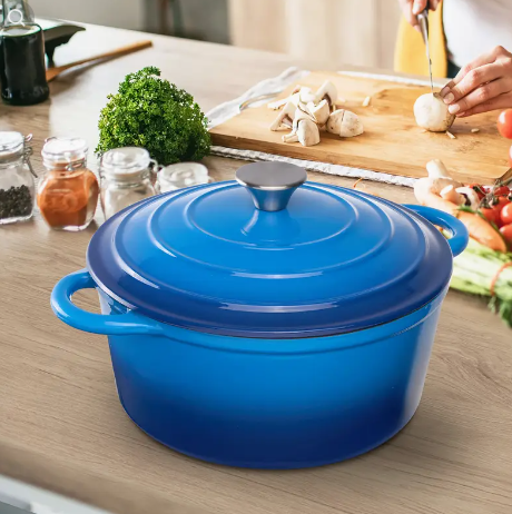 Screenshot 2025-01-29 9.01.04 PM 6-Quart Blue Enameled Cast Iron Dutch Oven with Lid – Durable, Oven-Safe Cookware (Up to 500°F)