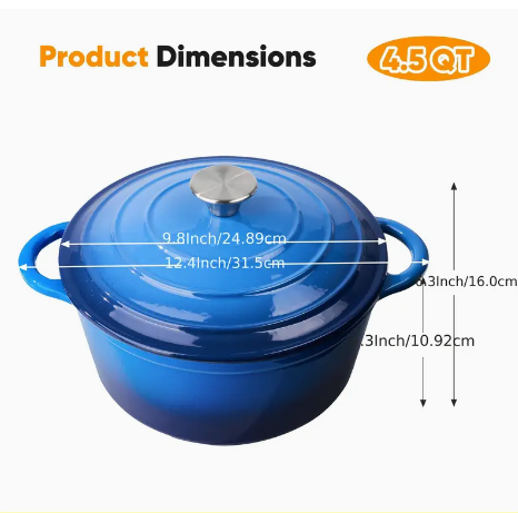 Screenshot 2025-01-29 9.02.37 PM 6-Quart Blue Enameled Cast Iron Dutch Oven with Lid – Durable, Oven-Safe Cookware (Up to 500°F) - Image 11