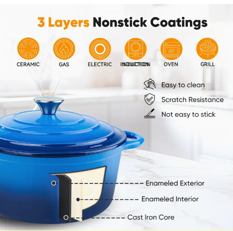 Screenshot 2025-01-29 9.02.48 PM 6-Quart Blue Enameled Cast Iron Dutch Oven with Lid – Durable, Oven-Safe Cookware (Up to 500°F) - Image 12