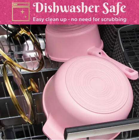 Screenshot 2025-01-30 12.08.38 AM 10-Piece Pink Ceramic Nonstick Stainless Steel Frying Pans Saucepans - Image 11