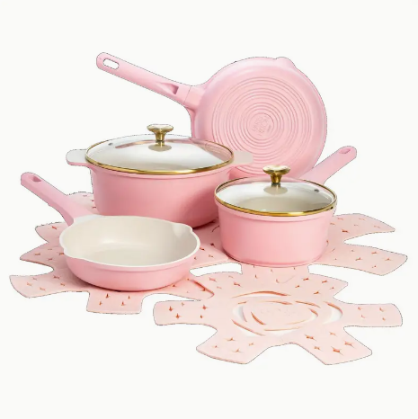 Screenshot 2025-01-30 12.09.43 AM 10-Piece Pink Ceramic Nonstick Stainless Steel Frying Pans Saucepans - Image 3