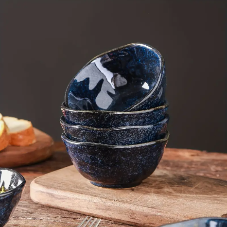 Screenshot 2025-01-30 4.07.05 PM 10 Ounce Blue Ceramic Soup and Dessert Bowl Set of 6 - Oven, Microwave, And Dishwasher Safe