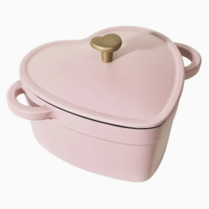 2 QT Pink Heart Cast Iron Dutch Oven Bakeware