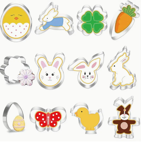 Screenshot 2025-03-18 7.09.41 PM 12-Piece Easter Cookie Cutter Set – Stainless Steel Bunny, Chick & Egg Shapes for Easter Baking & Holiday Fun - Image 6