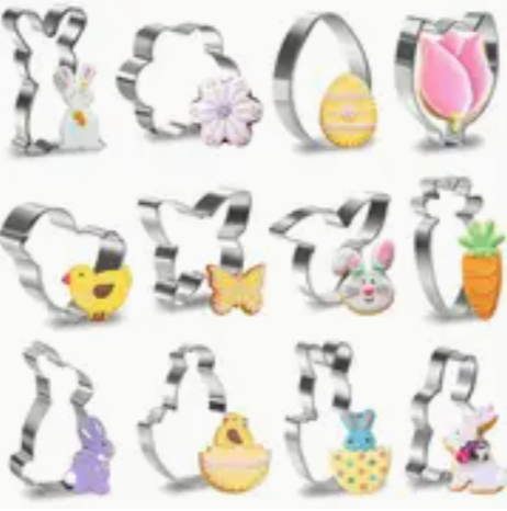Screenshot 2025-03-18 7.09.52 PM 12-Piece Easter Cookie Cutter Set – Stainless Steel Bunny, Chick & Egg Shapes for Easter Baking & Holiday Fun - Image 5