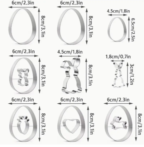 Screenshot 2025-03-18 7.10.20 PM 12-Piece Easter Cookie Cutter Set – Stainless Steel Bunny, Chick & Egg Shapes for Easter Baking & Holiday Fun - Image 3