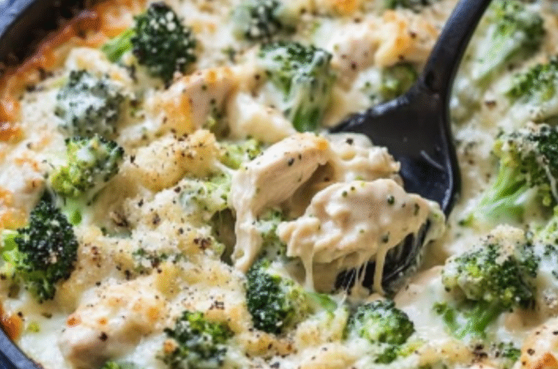 One-Pot Chicken Alfredo with Broccoli ( keto friendly/noodleless )
