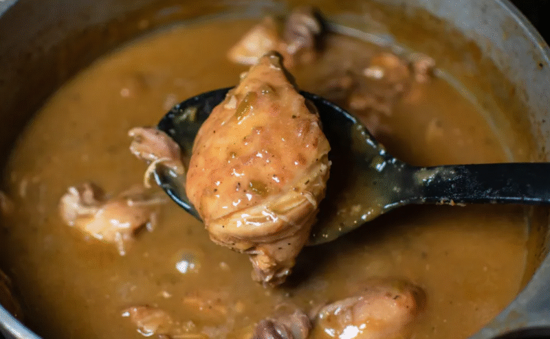 Cajun Smothered Chicken Stew with Eggs