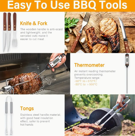 Screenshot 2025-06-10 10.23.22 PM 15 Piece BBQ Grill Tool Set with Insulated Cooler Bag – Heavy-Duty Stainless Steel Grilling Accessories for Camping, Smoking, Tailgating & Outdoor Cooking - Image 2